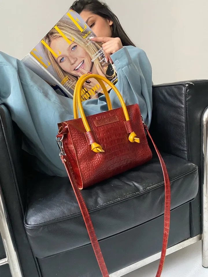 Сумочка  Milena с ремнем на плечо цвет коньяк — фото 2