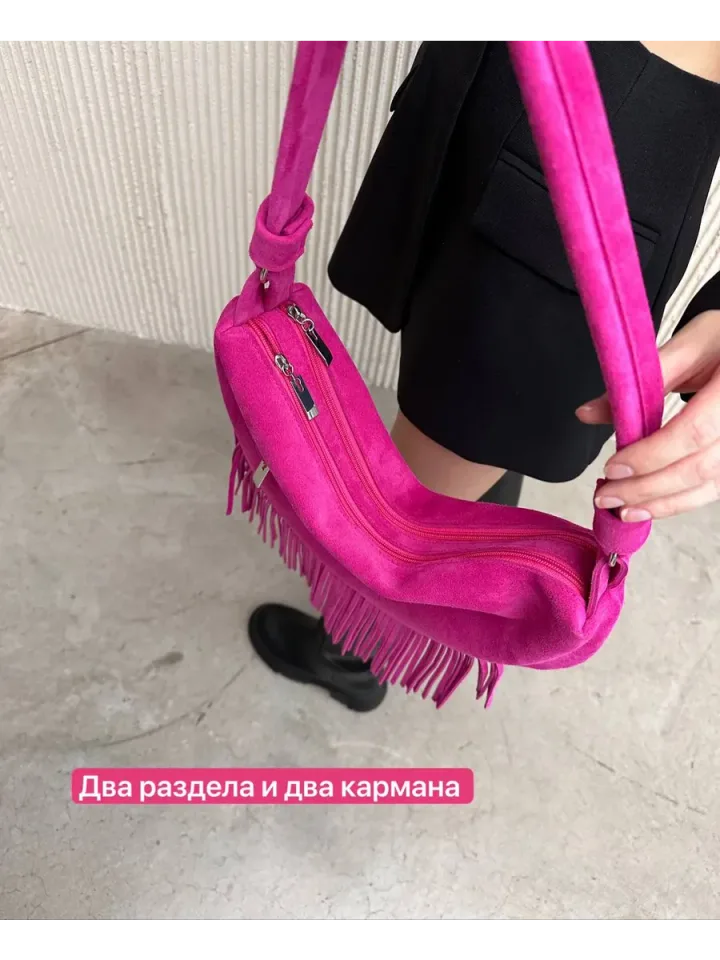 Женская сумка с 2 разделами Мэри цвет фуксия — фото 3